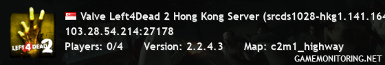 Valve Left4Dead 2 Hong Kong Server (srcds1028-hkg1.141.164)