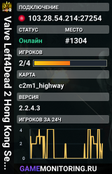 Valve Left4Dead 2 Hong Kong Server (srcds1028-hkg1.141.240)
