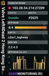 Valve Left4Dead 2 Hong Kong Server (srcds1028-hkg1.141.195)