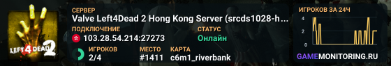 Valve Left4Dead 2 Hong Kong Server (srcds1028-hkg1.141.259)