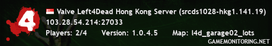 Valve Left4Dead Hong Kong Server (srcds1028-hkg1.141.19)