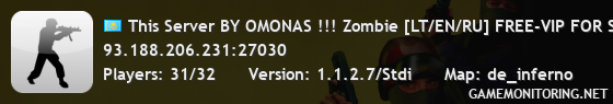 This Server BY OMONAS !!! Zombie [LT/EN/RU] FREE-VIP FOR STEAM