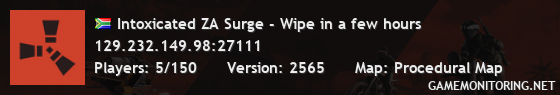 Intoxicated ZA Surge - 24 Oct - Fresh wipe