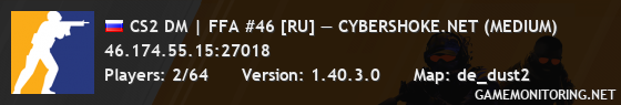 CS2 DM | FFA #46 [RU] — CYBERSHOKE.NET (MEDIUM)