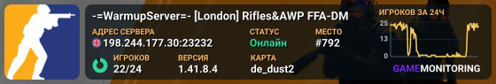 -=WarmupServer=-™ [London] Rifles&AWP ★FFA-DM★