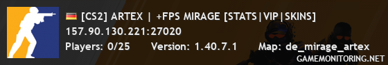 [CS2] ARTEX | +FPS MIRAGE [STATS|VIP|SKINS]