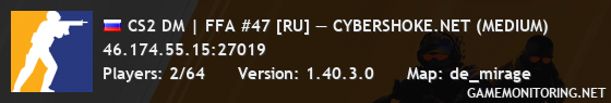 CS2 DM | FFA #47 [RU] — CYBERSHOKE.NET (MEDIUM)