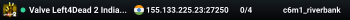 Valve Left4Dead 2 India East Server (srcds1010-maa2.383.236)