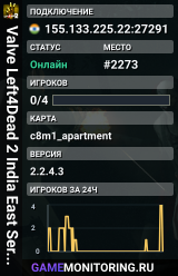 Valve Left4Dead 2 India East Server (srcds1009-maa2.383.277)