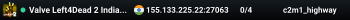 Valve Left4Dead 2 India East Server (srcds1009-maa2.383.49)