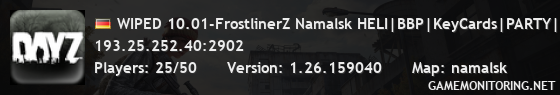 WIPED 10.01-FrostlinerZ Namalsk HELI|BBP|KeyCards|PARTY|LOOT+