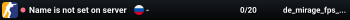 Name is not set on server