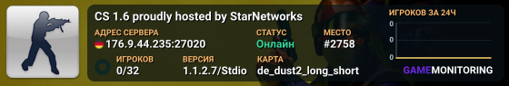 CS 1.6 proudly hosted by StarNetworks