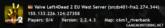 Valve Left4Dead 2 EU West Server (srcds401-fra2.274.344)