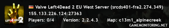 Valve Left4Dead 2 EU West Server (srcds401-fra2.274.349)