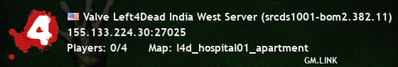 Valve Left4Dead India West Server (srcds1001-bom2.382.11)