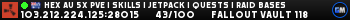 Hex AU 5x PVE | Skills | Jetpack | Quests | Raid Bases