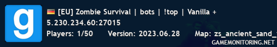 [EU] Zombie Survival | bots | !top | Vanilla +
