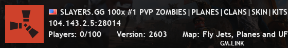 SLAYERS.GG 100x #1 PVP ZOMBIES|PLANES|CLANS|SKIN|KITS|NOBP|TP