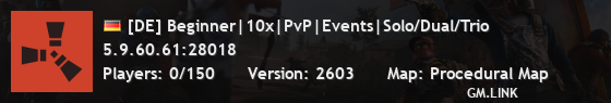 [DE] Beginner|10x|PvP|Events|Solo/Dual/Trio