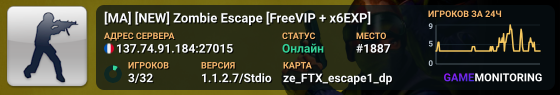 [MA] [NEW] Zombie Escape [FreeVIP + x6EXP]
