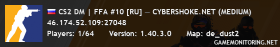 CS2 DM | FFA #10 [RU] — CYBERSHOKE.NET (MEDIUM)