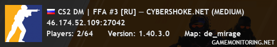 CS2 DM | FFA #3 [RU] — CYBERSHOKE.NET (MEDIUM)
