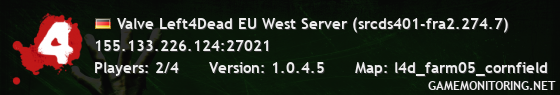 Valve Left4Dead EU West Server (srcds401-fra2.274.7)