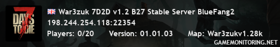 War3zuk 7D2D v1.2 B27 Stable Server BlueFang2
