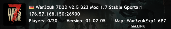 War3zuk 7D2D v2.5 B23 Mod 1.7 Stable Gportal1