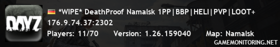 *WIPE* DeathProof Namalsk 1PP|BBP|HELI|PVP|LOOT+