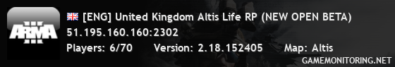 [ENG] United Kingdom Altis Life RP (NEW OPEN BETA)