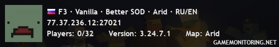 F3 · Vanilla · Better SOD · Arid · RU/EN