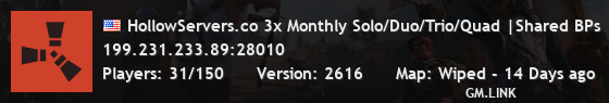 HollowServers.co 3x Monthly Solo/Duo/Trio/Quad |Shared BPs