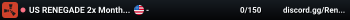 US RENEGADE 2x Monthly Main | 50% Upkeep | No BP Wipe |