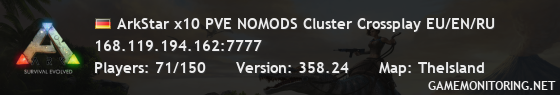 ArkStar x10 PVE NOMODS Cluster Crossplay EU/EN/RU