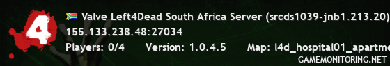 Valve Left4Dead South Africa Server (srcds1039-jnb1.213.20)