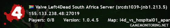 Valve Left4Dead South Africa Server (srcds1039-jnb1.213.5)