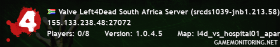 Valve Left4Dead South Africa Server (srcds1039-jnb1.213.58)