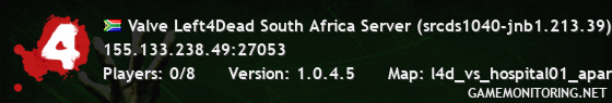 Valve Left4Dead South Africa Server (srcds1040-jnb1.213.39)