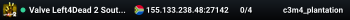 Valve Left4Dead 2 South Africa Server (srcds1039-jnb1.213.128)