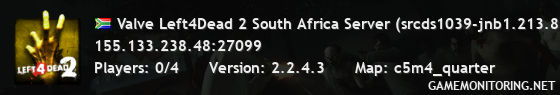 Valve Left4Dead 2 South Africa Server (srcds1039-jnb1.213.85)