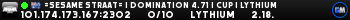 =SESAME STRAAT= | Domination 4.71 | CUP | Lythium =SESAME STRAAT= | Domination 4.71 | CUP | Lythium