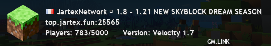 JartexNetwork ▏ 1.8 - 1.21 NEW SKYBLOCK DREAM SEASON