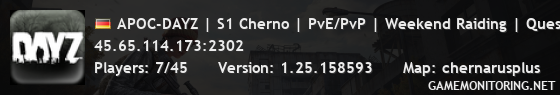 APOC-DAYZ | S1 Cherno | PvE/PvP | Weekend Raiding | Quests