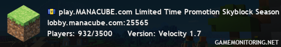 play.MANACUBE.com Limited Time Promotion Skyblock Season 13 ☘ LUCKY BLOCKS ☘