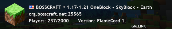 BOSSCRAFT ☺ 1.17-1.21 OneBlock • SkyBlock • Earth