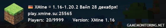 XMine ⁃ 1.16-1.20.2 Вайп 28 декабря!