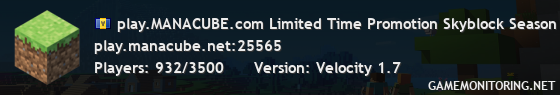 play.MANACUBE.com Limited Time Promotion Skyblock Season 13 ☘ LUCKY BLOCKS ☘