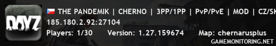 THE PANDEMIK | CHERNO | 3PP/1PP | PvP/PvE | MOD | CZ/SK THE PANDEMIK | CHERNO | 3PP/1PP | PvP/PvE | MOD | CZ/SK